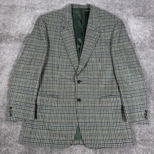 Vintage Blazer Men's 42L Green Plaid Josiah France Super 100s Wool